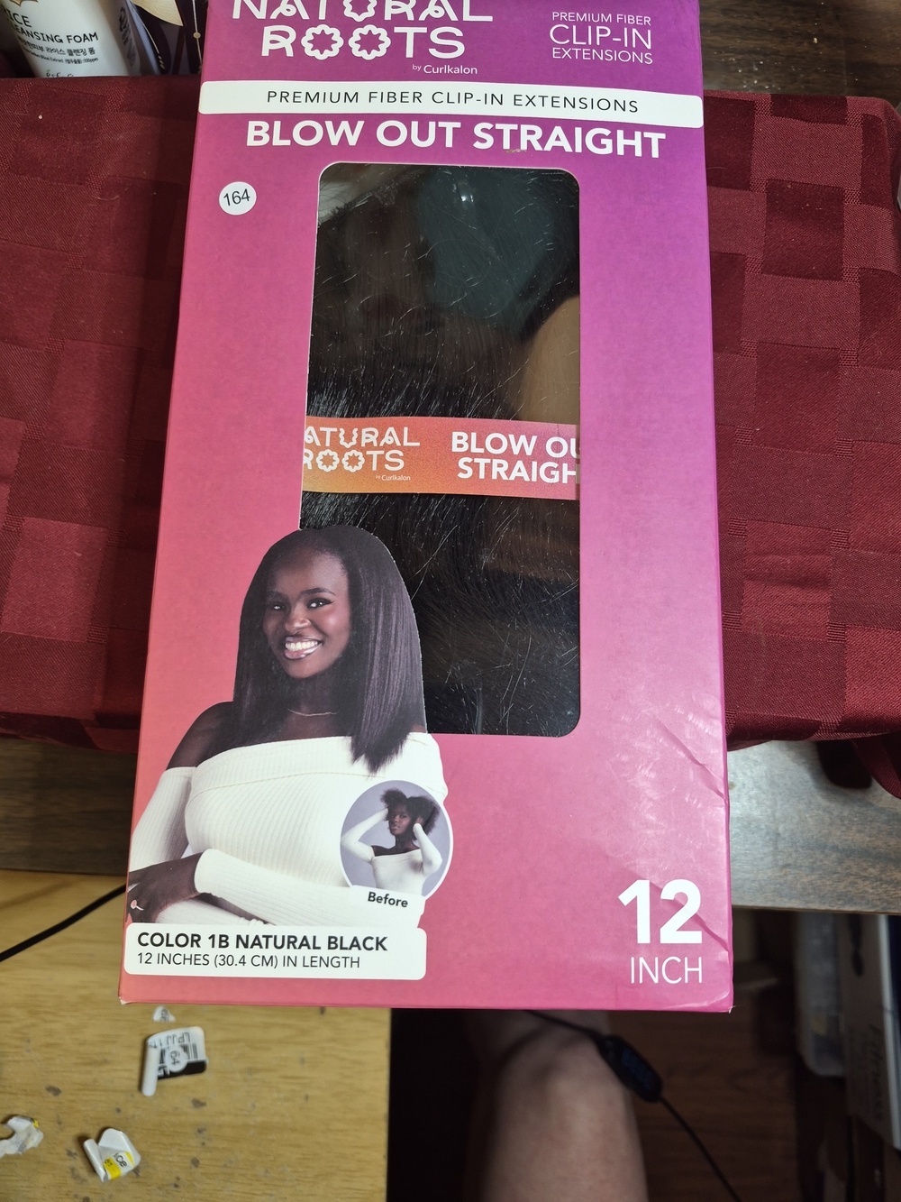Natural Roots by Curlkalon Blow Out Straight Clip-In Extensions 12” 1B
